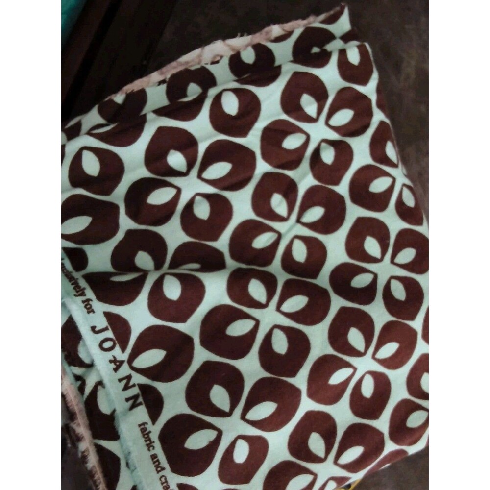 Joann Fabrics Mid-Century Modern Cotton Print Blue Brown 43x80 Fabric